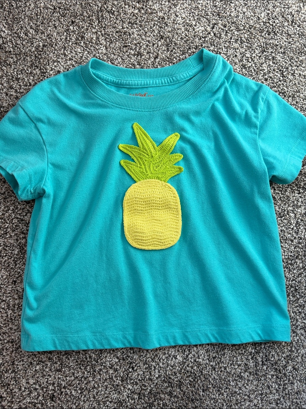 Cat & Jack Turquoise Tee with Yellow Pineapple Applique